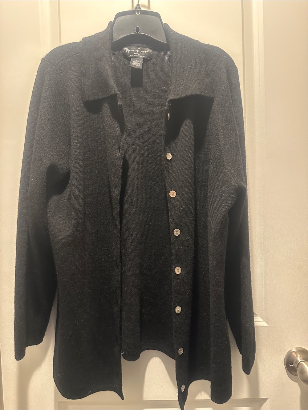 mercer & madison Black Button-Front Knit Cardigan